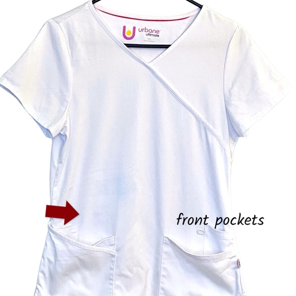 Urbane Scrub Top and Heart + Soul T Shirt White Black XS - Picture 7 of 16